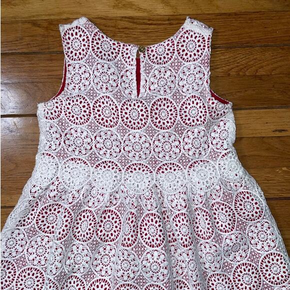 Genuine Kids by OshKosh Lace Eyelet Embroidered Christmas Holiday Dress - Sz 5T - Picture 7 of 14